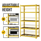 5-Tier Yellow Adjustable Metal Shelving Unit Heavy Duty Garage Storage