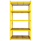 5-Tier Yellow Adjustable Metal Shelving Unit Heavy Duty Garage Storage