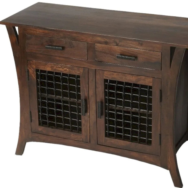 44 Dark Brown Solid Wood Frame Standard Accent Chest With Two Drawers