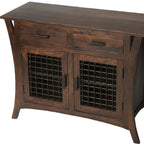 44 Dark Brown Solid Wood Frame Standard Accent Chest With Two Drawers
