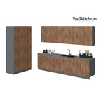 Kitchen Oasis Collection Natural Teak & Black Color Base Size 10Ft Wide - 123x50