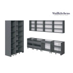 Kitchen Oasis Collection Natural Teak & Black Color Base Size 10Ft Wide - 123x50