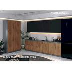Kitchen Oasis Collection Natural Teak & Black Color Base Size 10Ft Wide - 123x50