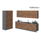 Kitchen Oasis Collection Natural Teak & Black Color Base Size 10Ft Wide - 123x50