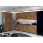 Kitchen Oasis Collection Natural Teak & Black Color Base Size 10Ft Wide - 123x50