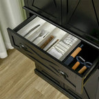 Freestanding 4 Door Kitchen Pantry Cabinet with 6-Tiers, 1 Drawer