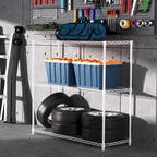 3 Tier Wire Shelving Unit, 1050 LBS NSF Height Adjustable Garage Storage Shelves, Heavy Duty Storage Wire Rack Metal Shelves