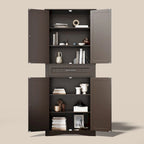71Kitchen Pantry Storage Cabinet, Storage Cabinet Buffet, Freestanding Kitchen Storage Cabinet with 4 Adjustable Shelves