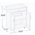 Kitchen island rolling trolley cart with Adjustable Shelves