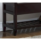Modern Espresso Storage Shoe Bench