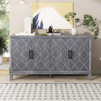 4-door Retro Sideboard with Adjustable Shelves