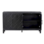 4-door Retro Sideboard with Adjustable Shelves
