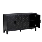4-door Retro Sideboard with Adjustable Shelves