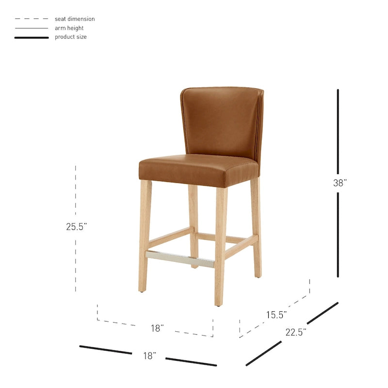 Albie KD Faux Leather Counter Stool