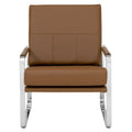 Studio Designs Home Allure Metal and Blended Leather Modern Accent Arm Chair