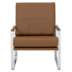 Studio Designs Home Allure Metal and Blended Leather Modern Accent Arm Chair