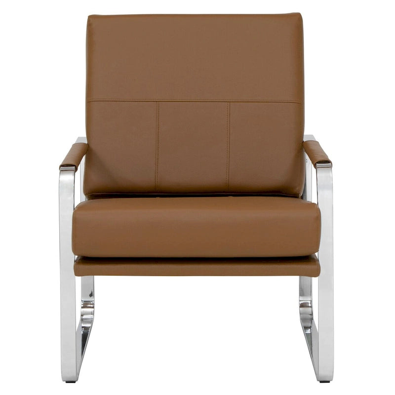 Studio Designs Home Allure Metal and Blended Leather Modern Accent Arm Chair