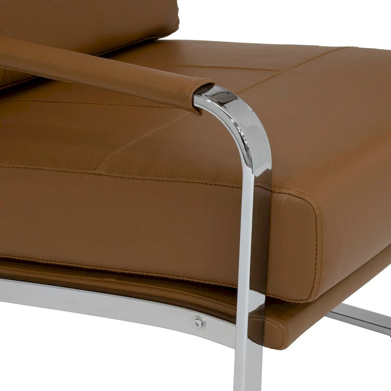Studio Designs Home Allure Metal and Blended Leather Modern Accent Arm Chair