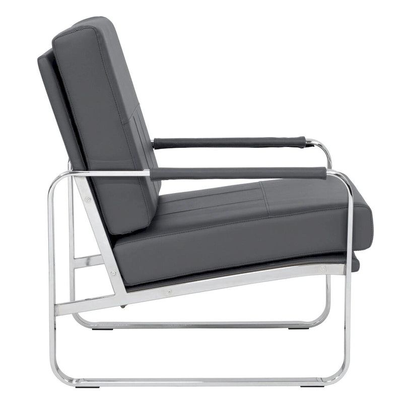 Studio Designs Home Allure Metal and Blended Leather Modern Accent Arm Chair