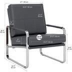 Studio Designs Home Allure Metal and Blended Leather Modern Accent Arm Chair