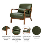 Glitzhome Set of 2 30.75 H Mid-Century Modern PU Leather Accent Chairs with Cushion - 25.75 W x 33.75 D x 30.75 H