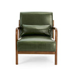 Glitzhome Set of 2 30.75 H Mid-Century Modern PU Leather Accent Chairs with Cushion - 25.75 W x 33.75 D x 30.75 H