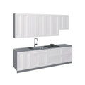 Kitchen Contemporary Collection White Matte Color Base Size 9.5Ft Wide - 114x24