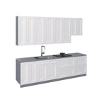 Kitchen Contemporary Collection White Matte Color Base Size 9.5Ft Wide - 114x24