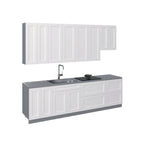 Kitchen Contemporary Collection White Matte Color Base Size 9.5Ft Wide - 114x24