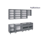 Kitchen Contemporary Collection White Matte Color Base Size 9.5Ft Wide - 114x24