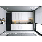 Kitchen Contemporary Collection White Matte Color Base Size 9.5Ft Wide - 114x24