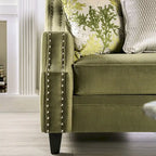 Olie Transitional Green Solid Wood Padded Loveseat by Furniture of America