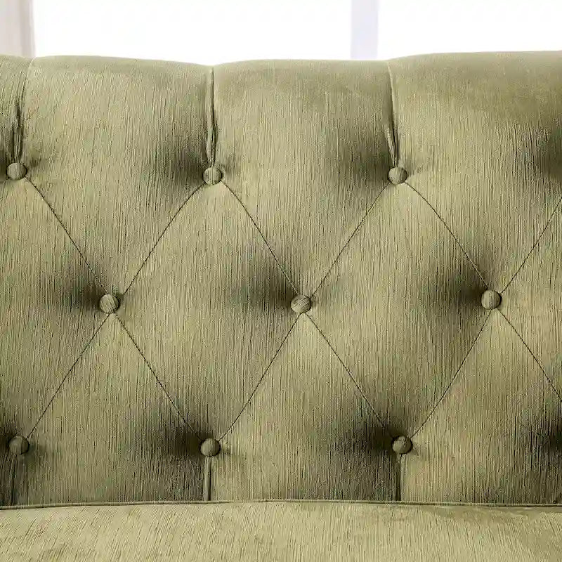Olie Transitional Green Solid Wood Padded Loveseat by Furniture of America