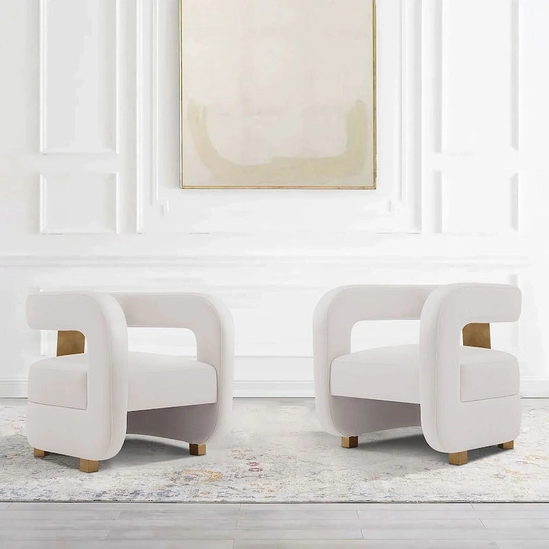 Velvet lounge chair two-piece set