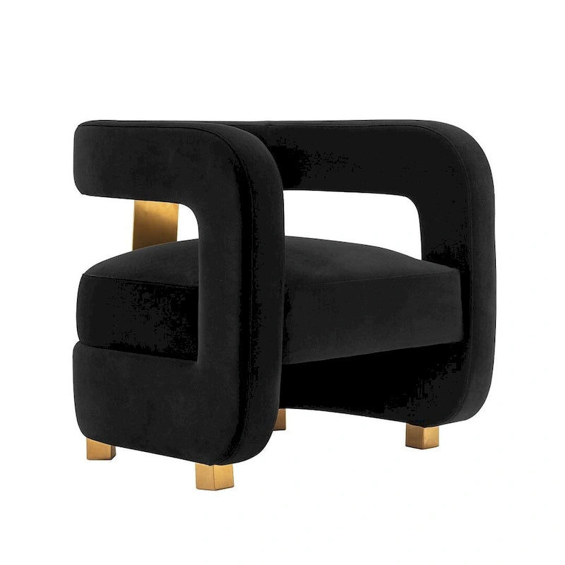 Velvet lounge chair two-piece set
