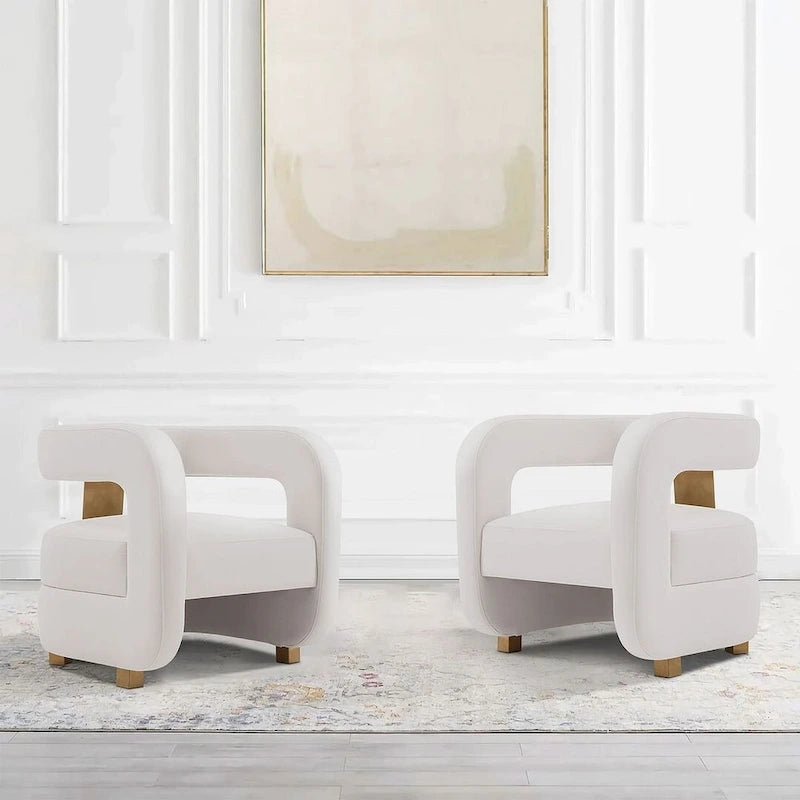 Velvet lounge chair two-piece set