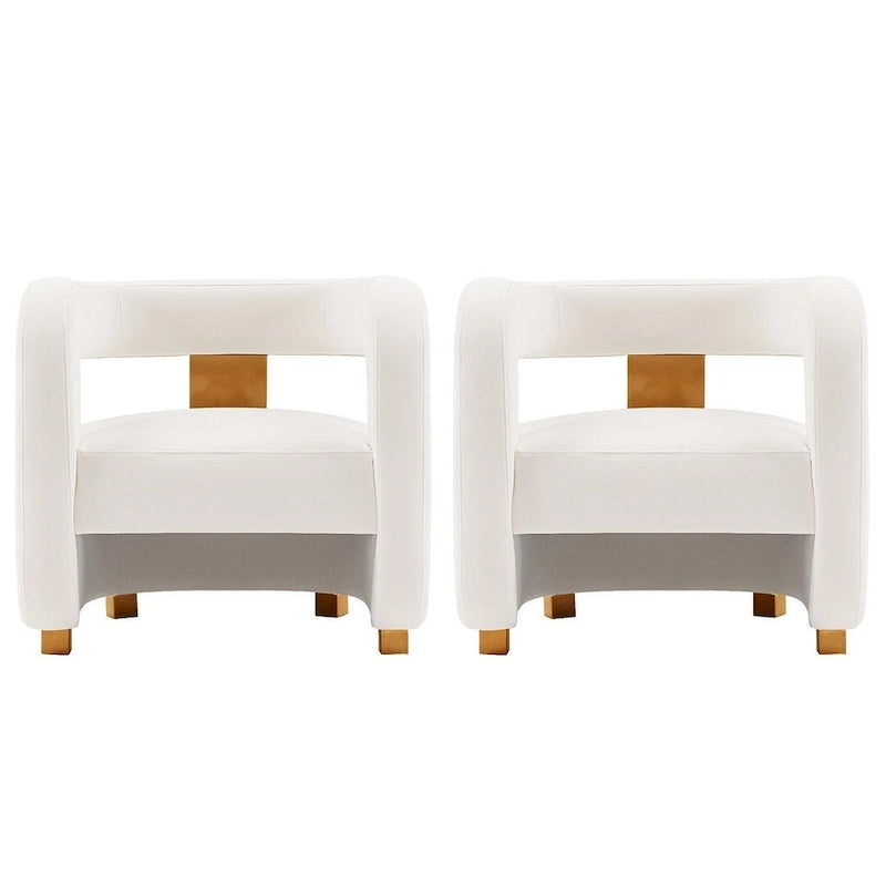 Velvet lounge chair two-piece set