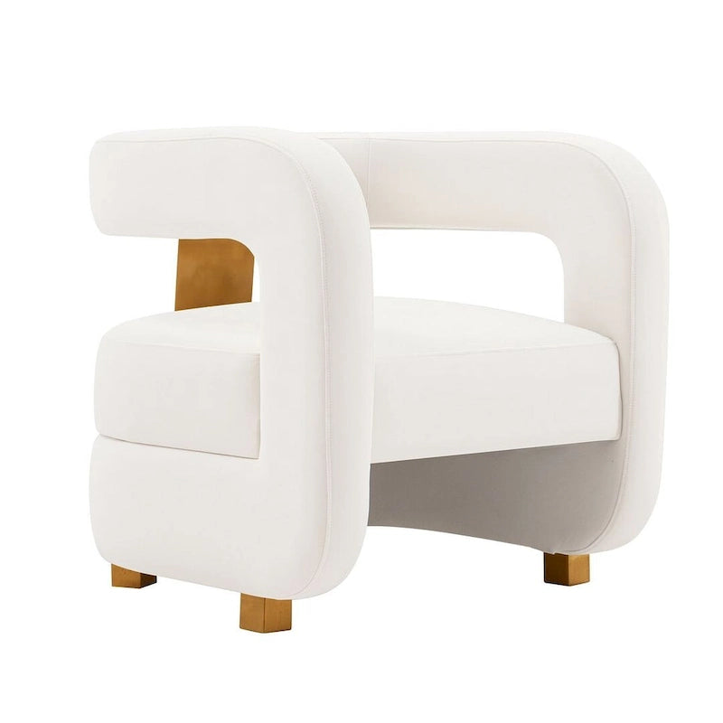 Velvet lounge chair two-piece set