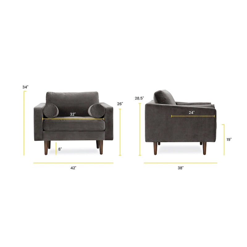 Poly & Bark Napa Fabric Lounge Chair