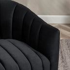SEYNAR Modern Glam Velvet Upholstered Round 360 Degree Swivel Accent Barrel Chair Set of 2