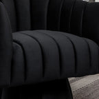 SEYNAR Modern Glam Velvet Upholstered Round 360 Degree Swivel Accent Barrel Chair Set of 2