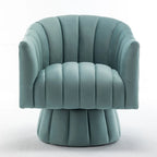 SEYNAR Modern Glam Velvet Upholstered Round 360 Degree Swivel Accent Barrel Chair Set of 2