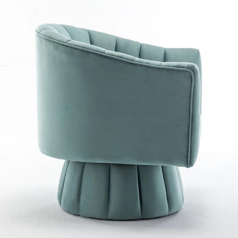 SEYNAR Modern Glam Velvet Upholstered Round 360 Degree Swivel Accent Barrel Chair Set of 2