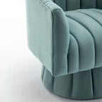 SEYNAR Modern Glam Velvet Upholstered Round 360 Degree Swivel Accent Barrel Chair Set of 2