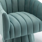 SEYNAR Modern Glam Velvet Upholstered Round 360 Degree Swivel Accent Barrel Chair Set of 2