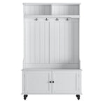 Hall Tree with 4 Hooks , Coat Hanger, Entryway Bench, Storage Bench, 3-in-1 Design, 40INCH, for Entrance, Hallway