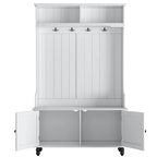 Hall Tree with 4 Hooks , Coat Hanger, Entryway Bench, Storage Bench, 3-in-1 Design, 40INCH, for Entrance, Hallway