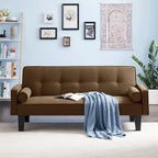 Living room sofa convertible into sofa bed includes two pillows