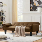 Living room sofa convertible into sofa bed includes two pillows