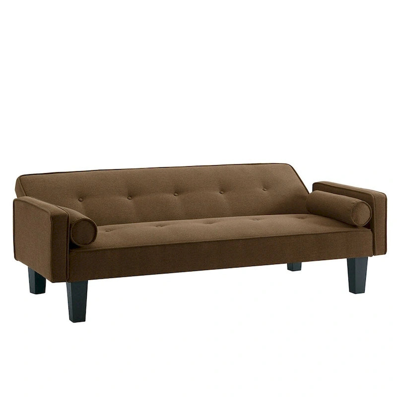 Living room sofa convertible into sofa bed includes two pillows